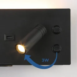 Aplique de pared para lectura con puerto USB 