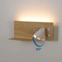Aplique de pared para lectura con puerto USB 