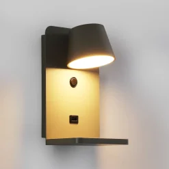 Aplique de pared para lectura con puerto USB 