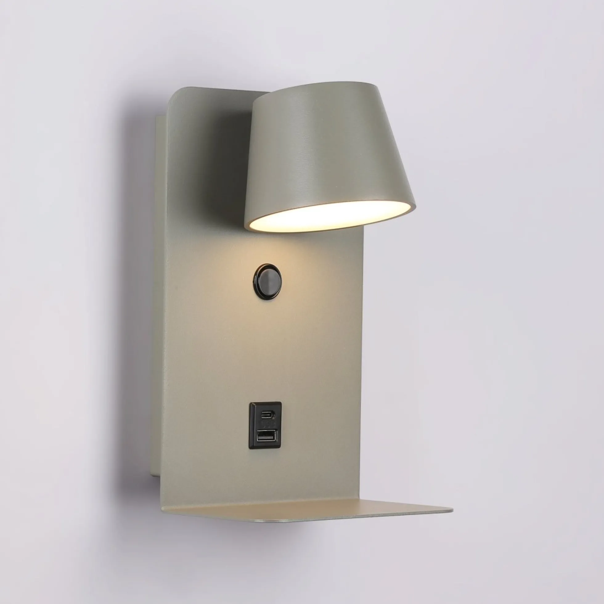 Aplique de pared para lectura "BASKOP" - Puerto USB + USB-C - 6W