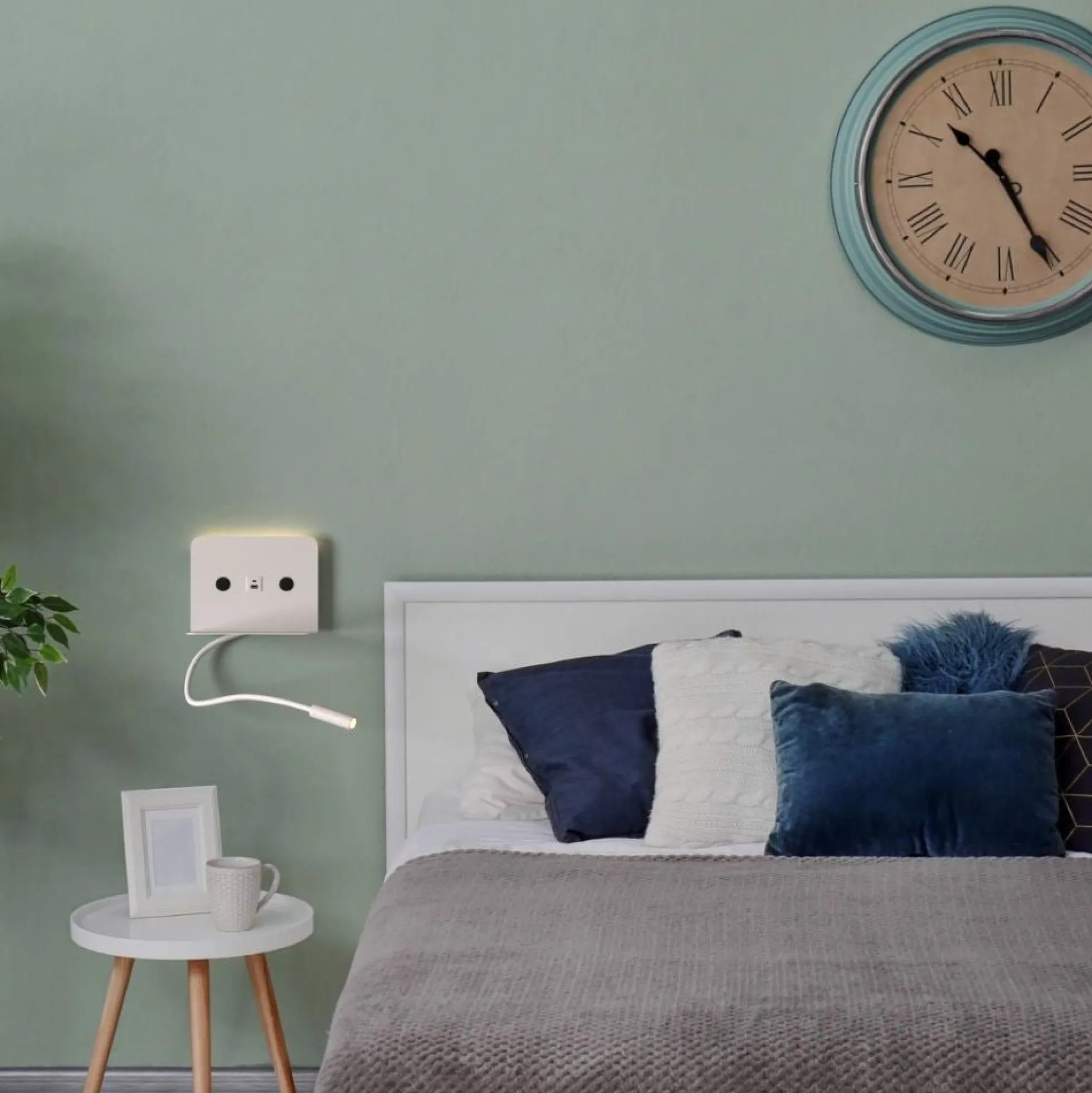 Aplique de pared para lectura "SLANGE 2" - 3W + 6W - Puerto USB + USB-C