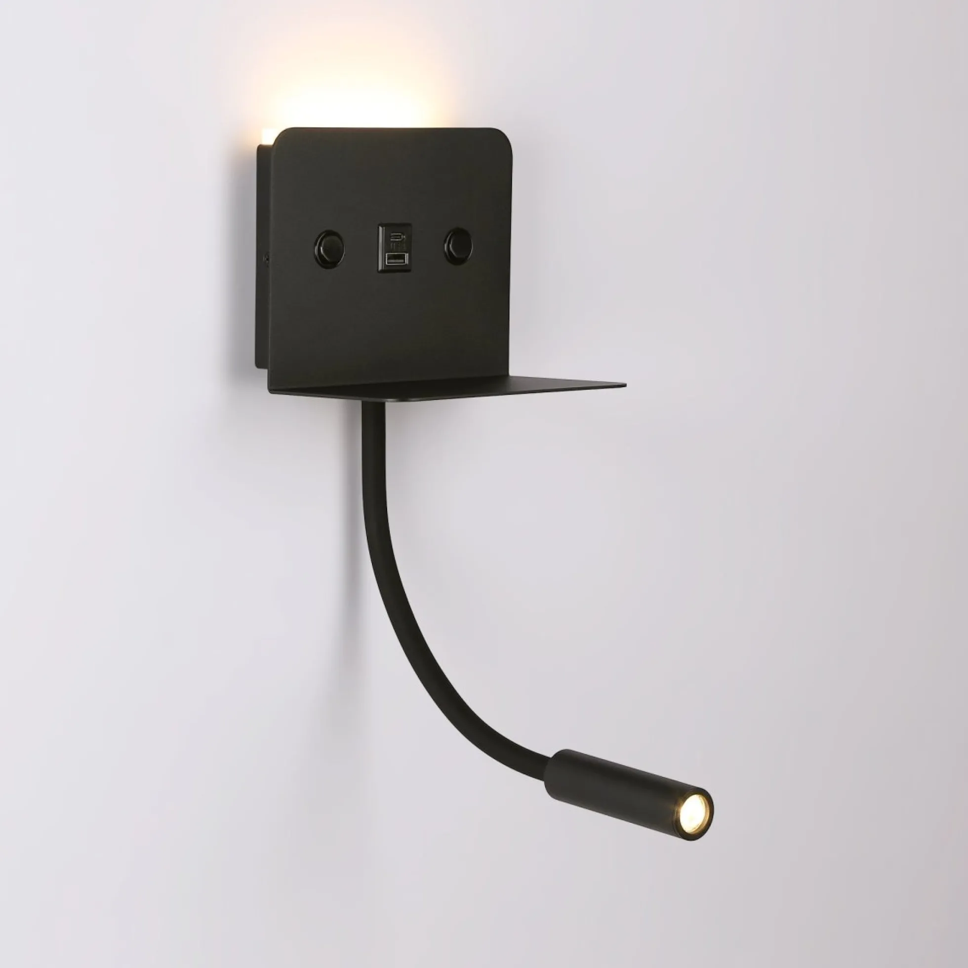 Aplique de pared para lectura "SLANGE 2" - 3W + 6W - Puerto USB + USB-C