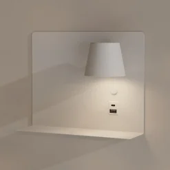 Aplique de pared para lectura con puerto USB y USBC 