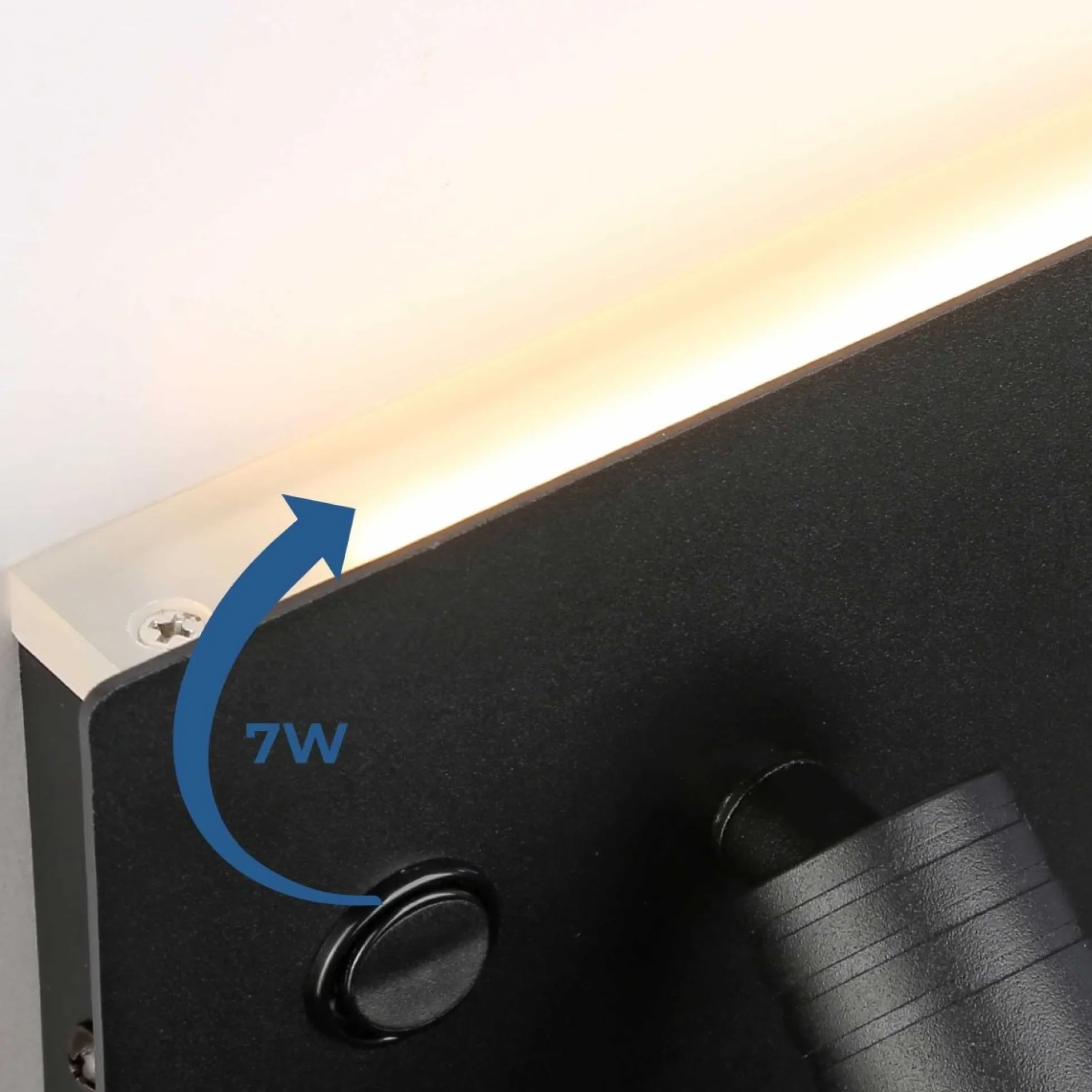 Aplique de pared para lectura con puerto USB "Kerta" - Iluminación doble - 3W+7W, lado izquierdo