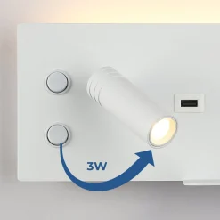 Aplique de pared para lectura con puerto USB