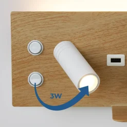 Aplique de pared para lectura con puerto USB