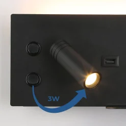 Aplique de pared para lectura con puerto USB
