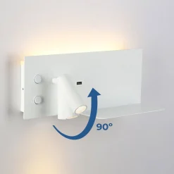 Aplique de pared para lectura con puerto USB