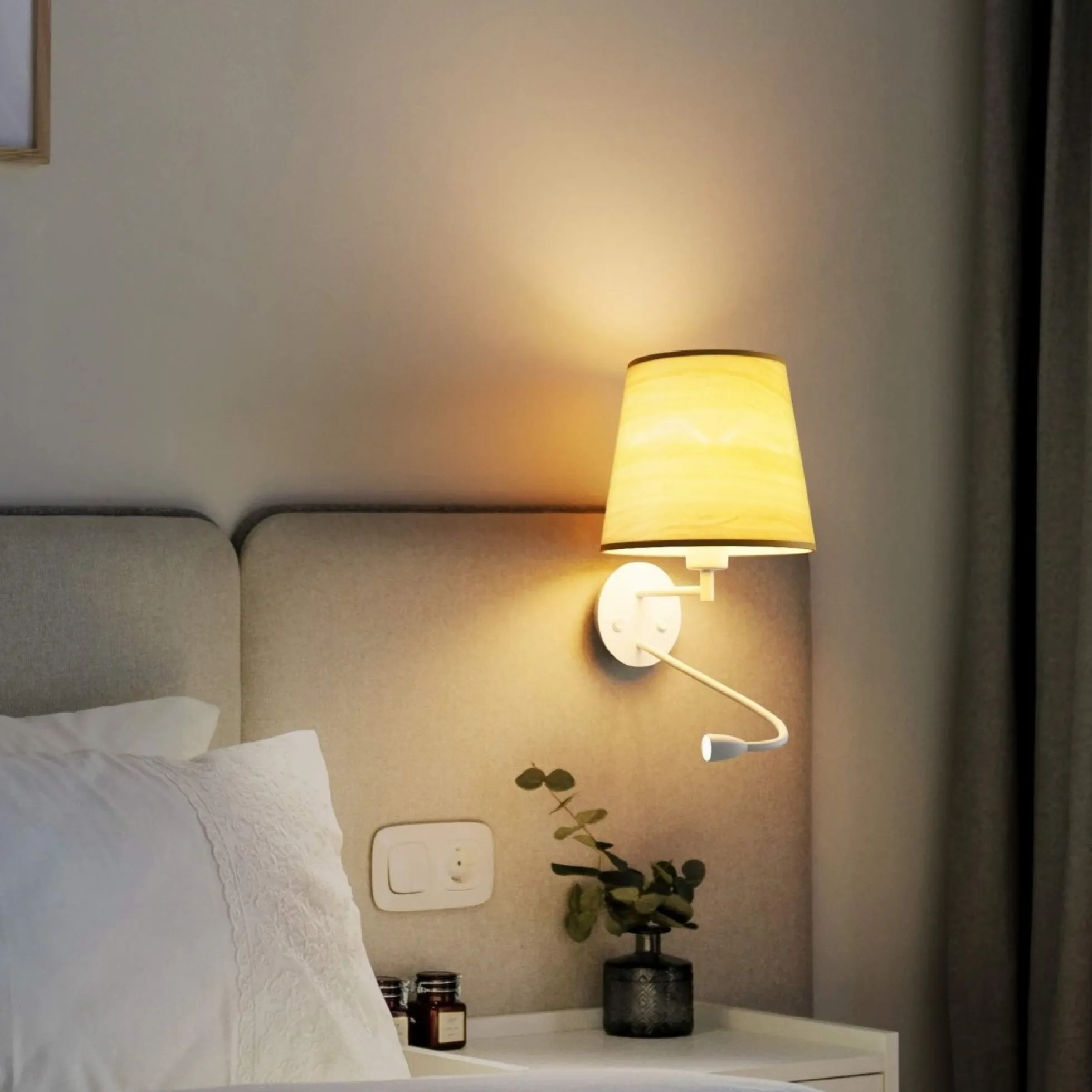 Aplique de pared para lectura "MAR" - E27 + Foco LED flexible