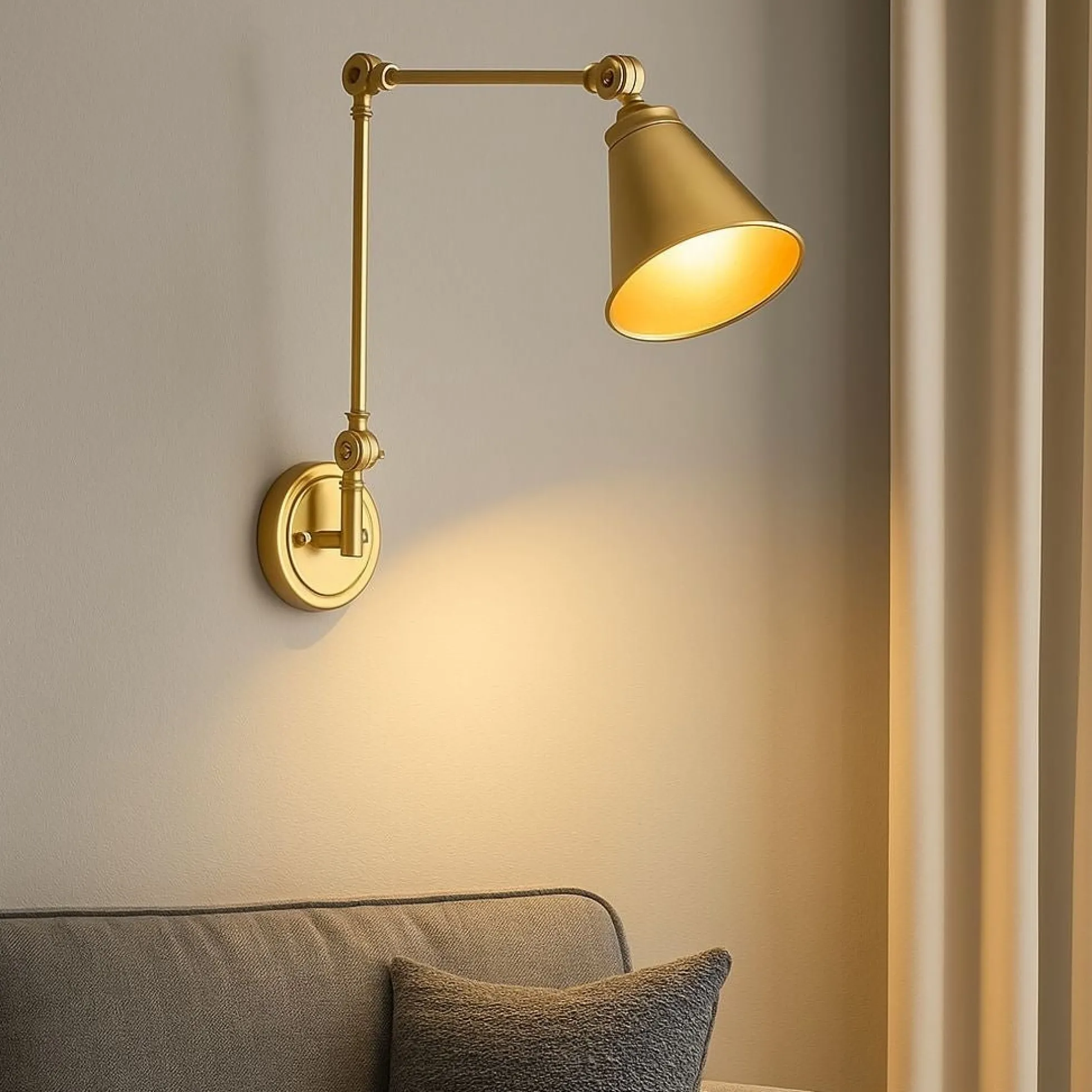 Aplique de pared vintage orientable "Tika"