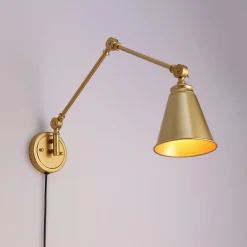 Aplique de pared vintage orientable con cable y enchufe