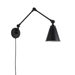 Aplique de pared vintage orientable con cable y enchufe