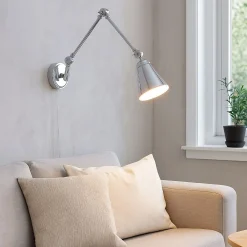 Aplique de pared vintage orientable con cable y enchufe
