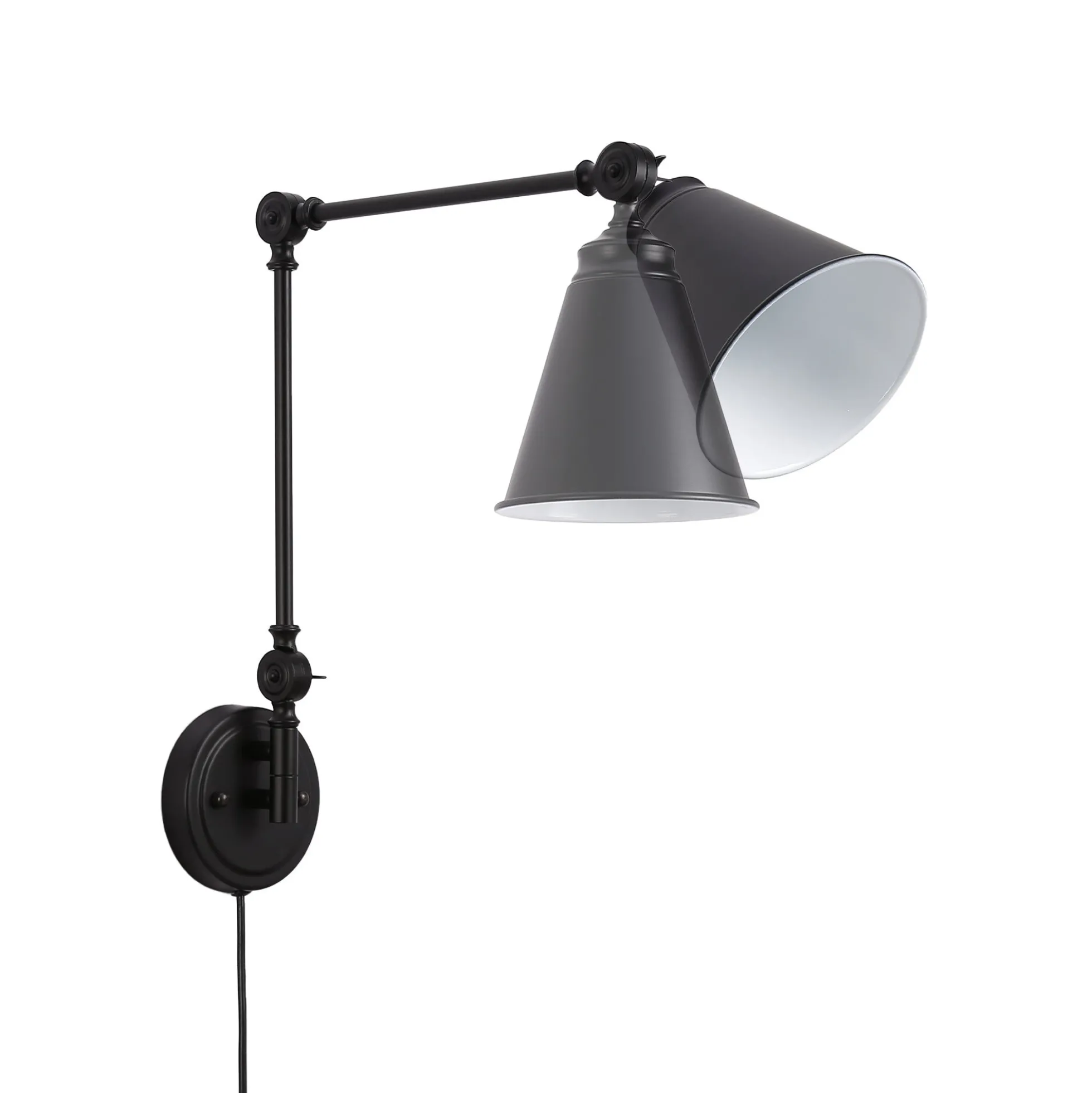 Aplique de pared vintage orientable con cable y enchufe "Tika"