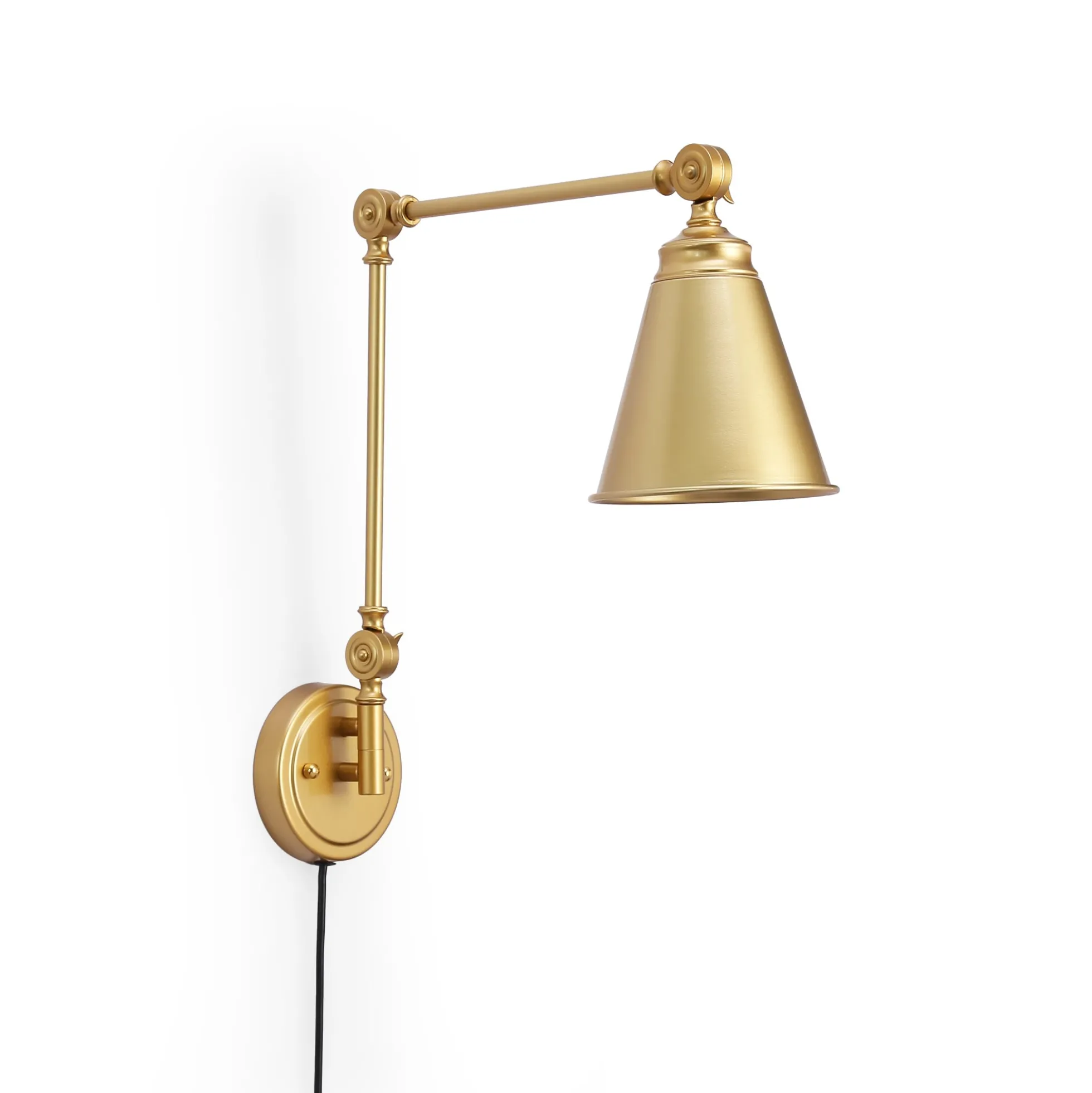 Aplique de pared vintage orientable con cable y enchufe "Tika"