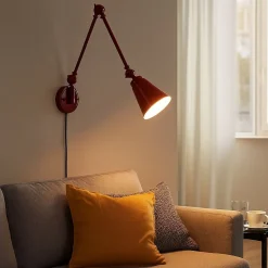 Aplique de pared vintage orientable con cable y enchufe