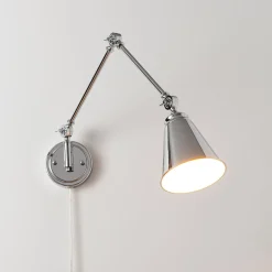 Aplique de pared vintage orientable con cable y enchufe