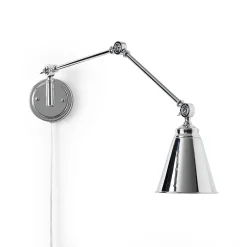 Aplique de pared vintage orientable con cable y enchufe
