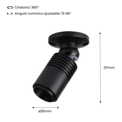 Aplique de techo con zoom - Orientable - 2700K - 3W