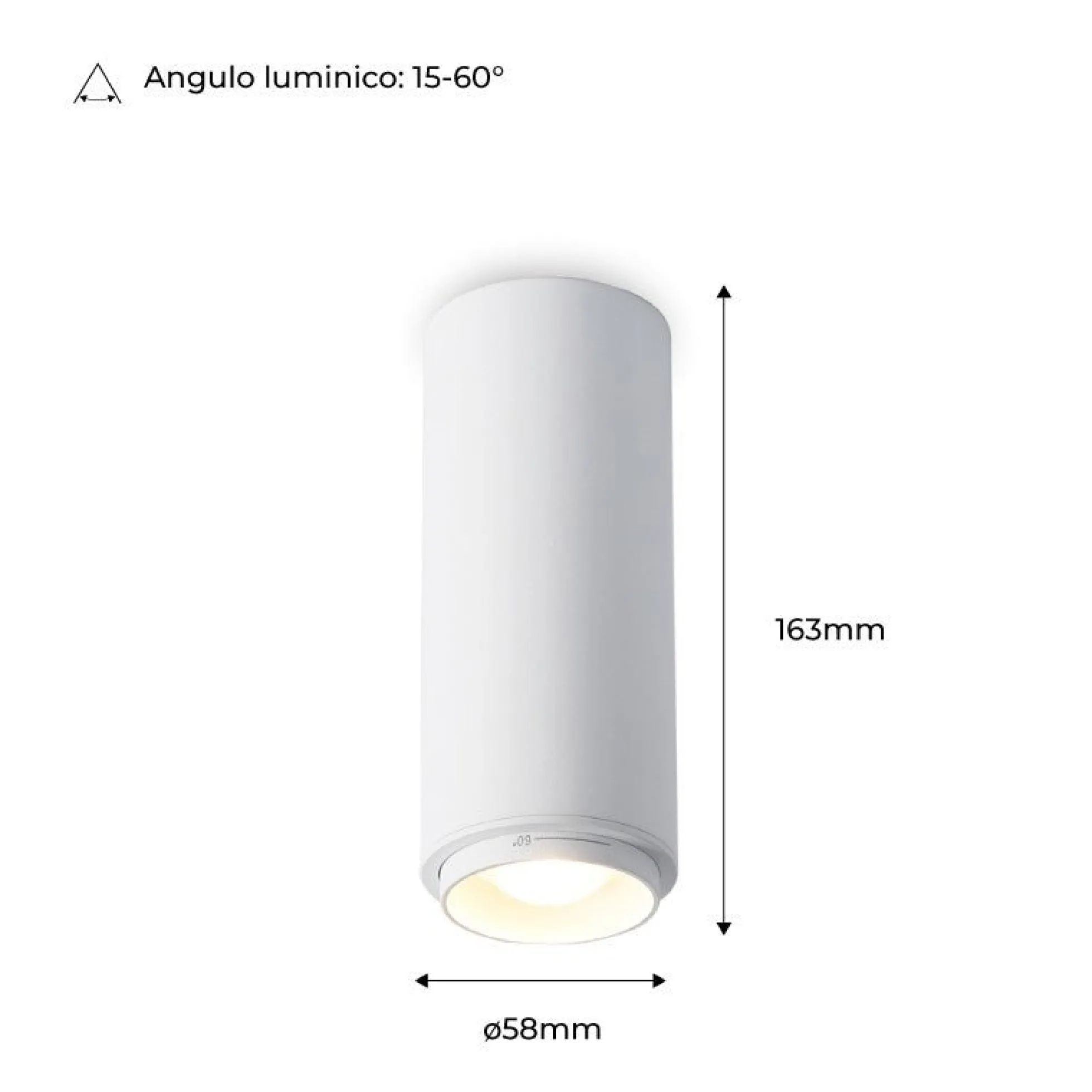 Aplique de techo LED 8W - Ángulo lumínico ajustable - 2800K