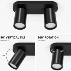 Aplique de techo orientable - 2 x GU10 - Bajo UGR