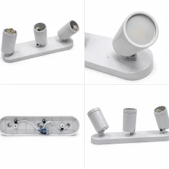 Aplique de techo orientable - 3 x GU10 - Bajo UGR