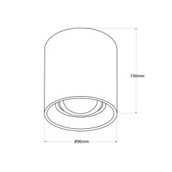 Aplique de techo policarbonato orientable - GU10