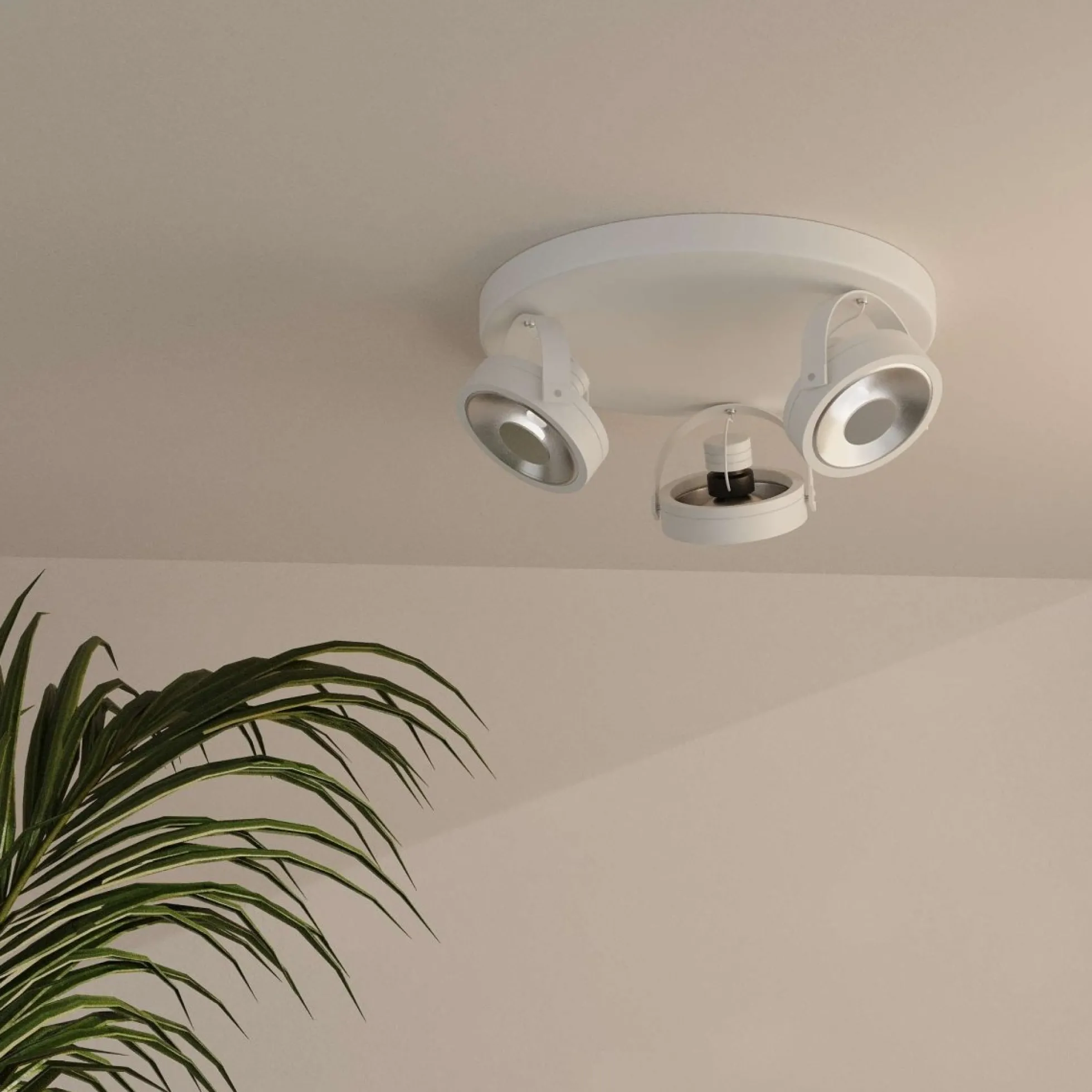 Aplique de techo triple orientable "IRIS 3" + 3 bombillas AR111