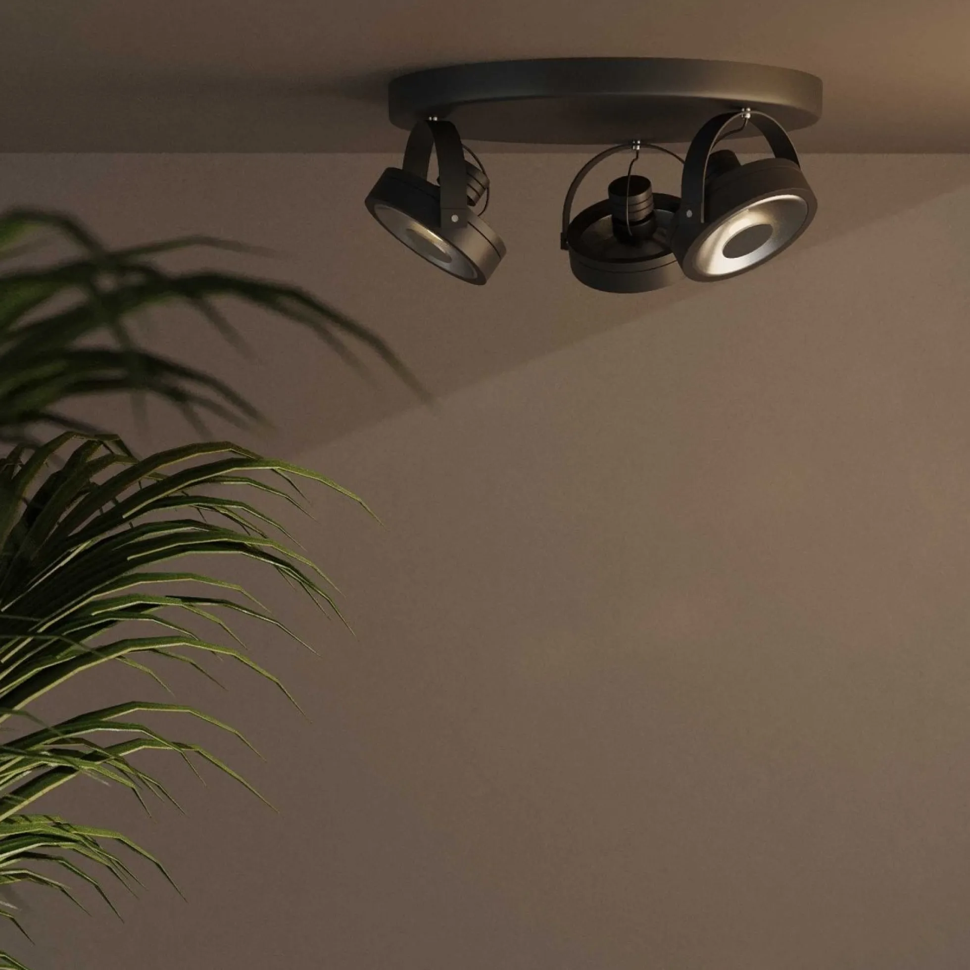 Aplique de techo triple orientable "IRIS 3" + 3 bombillas AR111