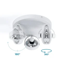 Aplique de techo triple orientable