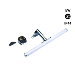 Aplique espejo baño LED tubular - 30cm - 5W | 3 formas de fijación