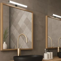 Aplique espejo baño LED tubular - 30cm - 5W | 3 formas de fijación