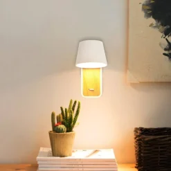 Aplique LED para Dormitorio de Madera rotatorio 