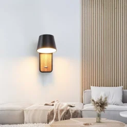 Aplique LED para Dormitorio de Madera rotatorio 