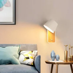 Aplique LED para Dormitorio de Madera rotatorio 