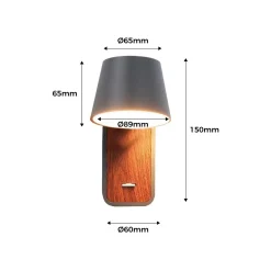Aplique LED para Dormitorio de Madera rotatorio 