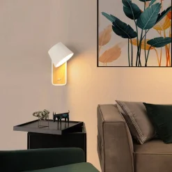 Aplique LED para Dormitorio de Madera rotatorio 