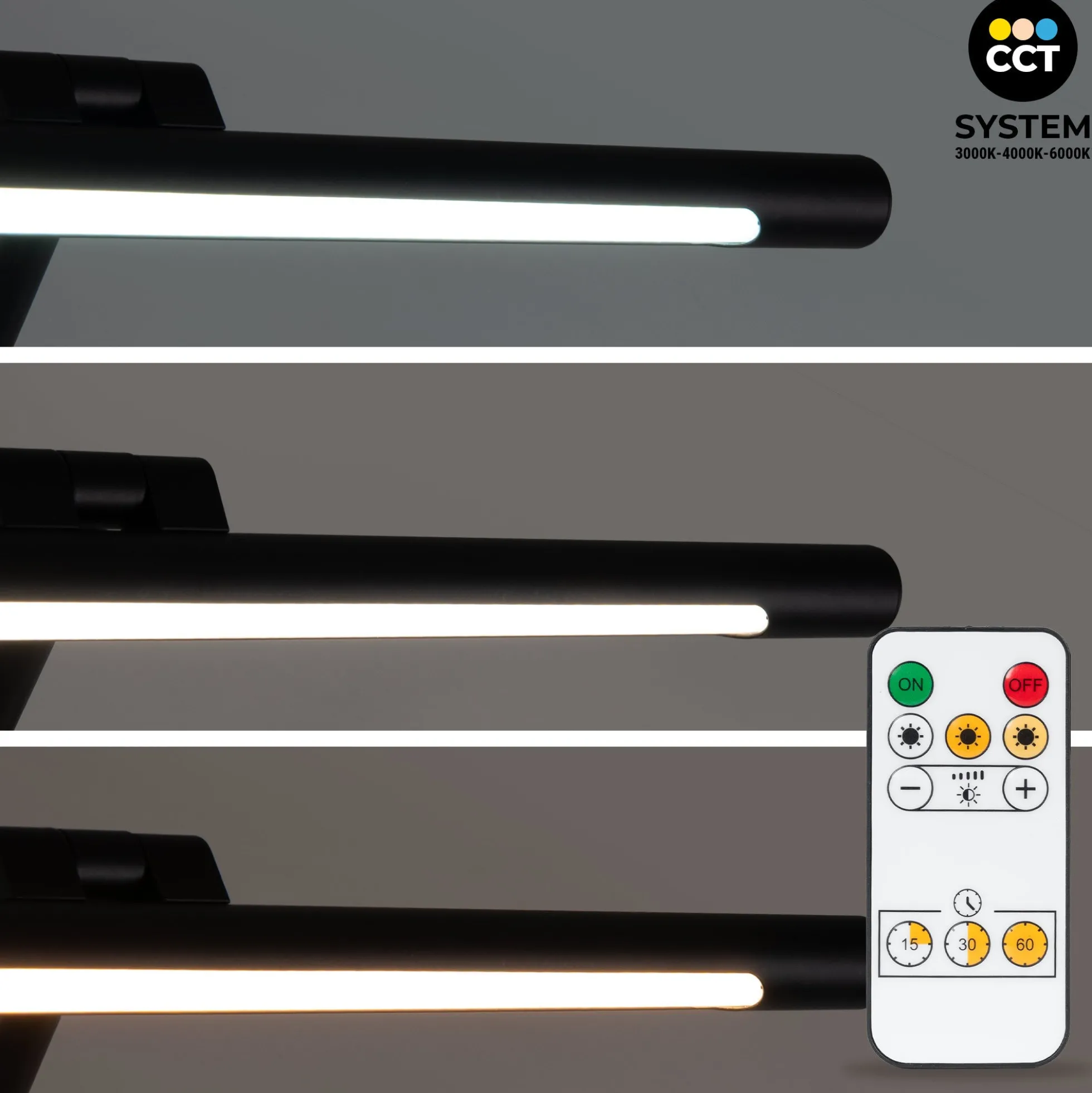 Aplique LED tubular con batería - 4W - Mando a distancia - CCT + DIM + Temporizador
