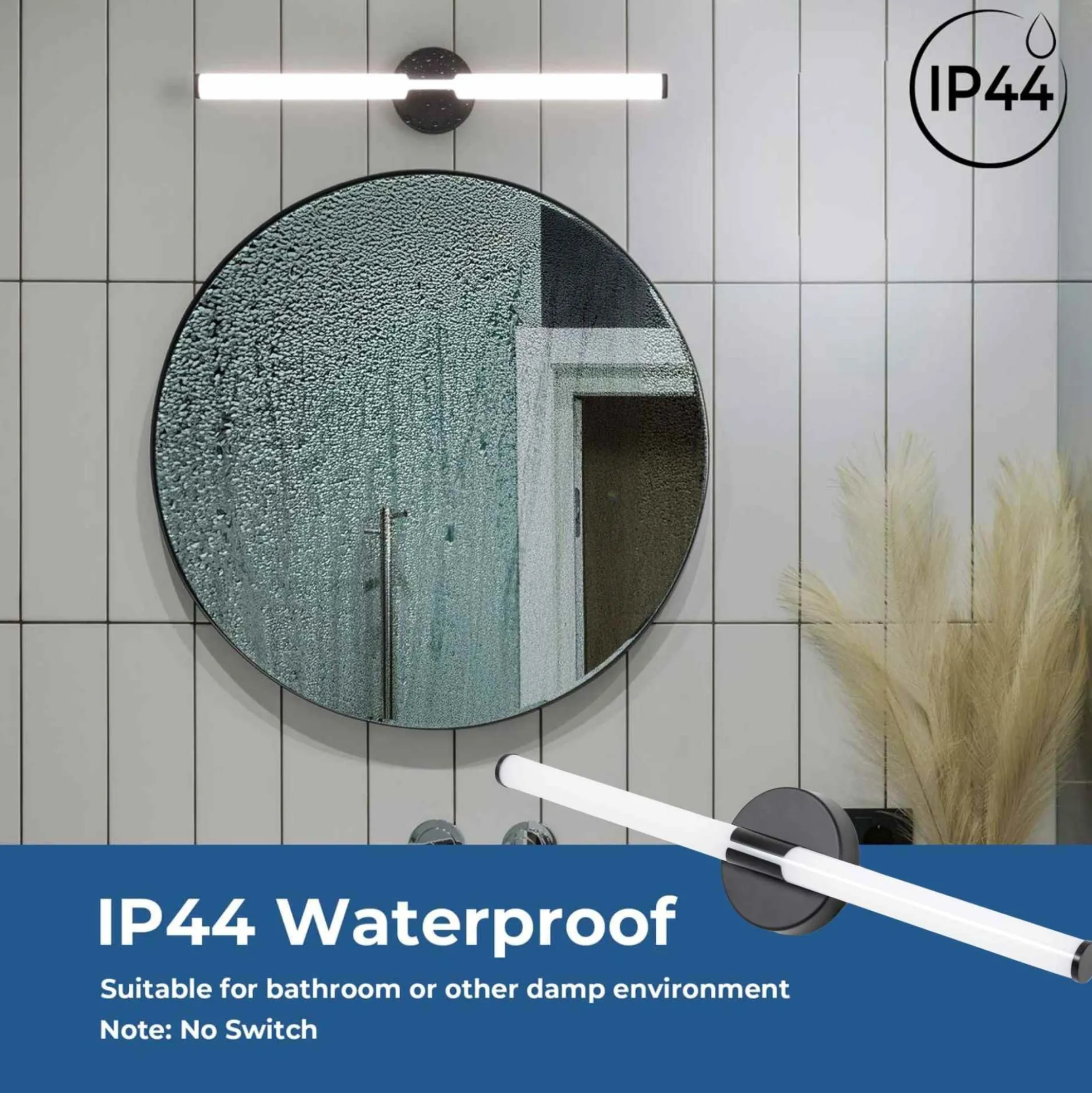 Aplique LED tubular para baño - 8W - 720lm - IP44 - 60cm