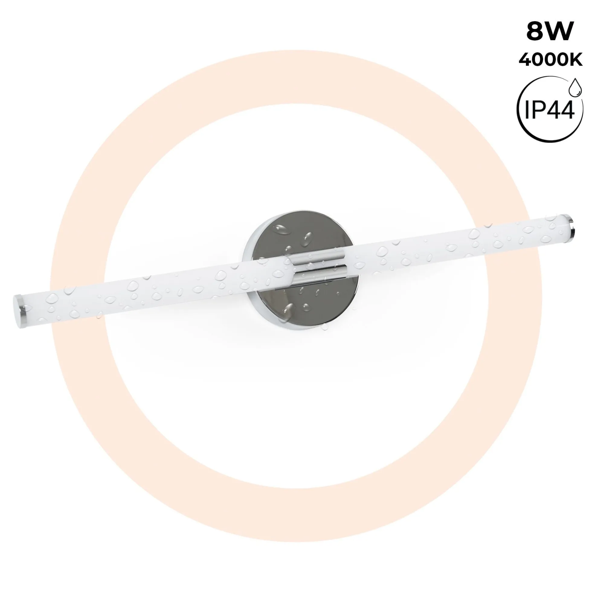 Aplique LED tubular para baño - 8W - 720lm - IP44 - 60cm