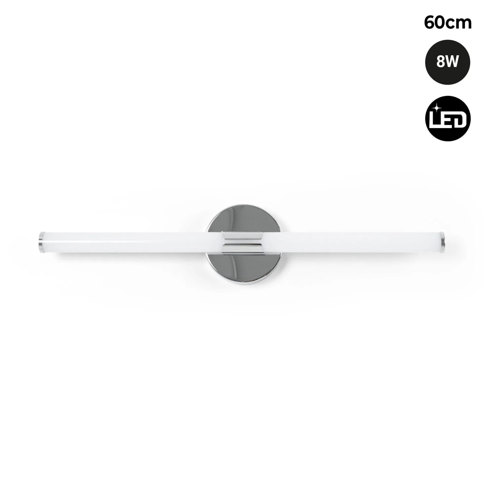 Aplique LED tubular para baño - 8W - 720lm - IP44 - 60cm