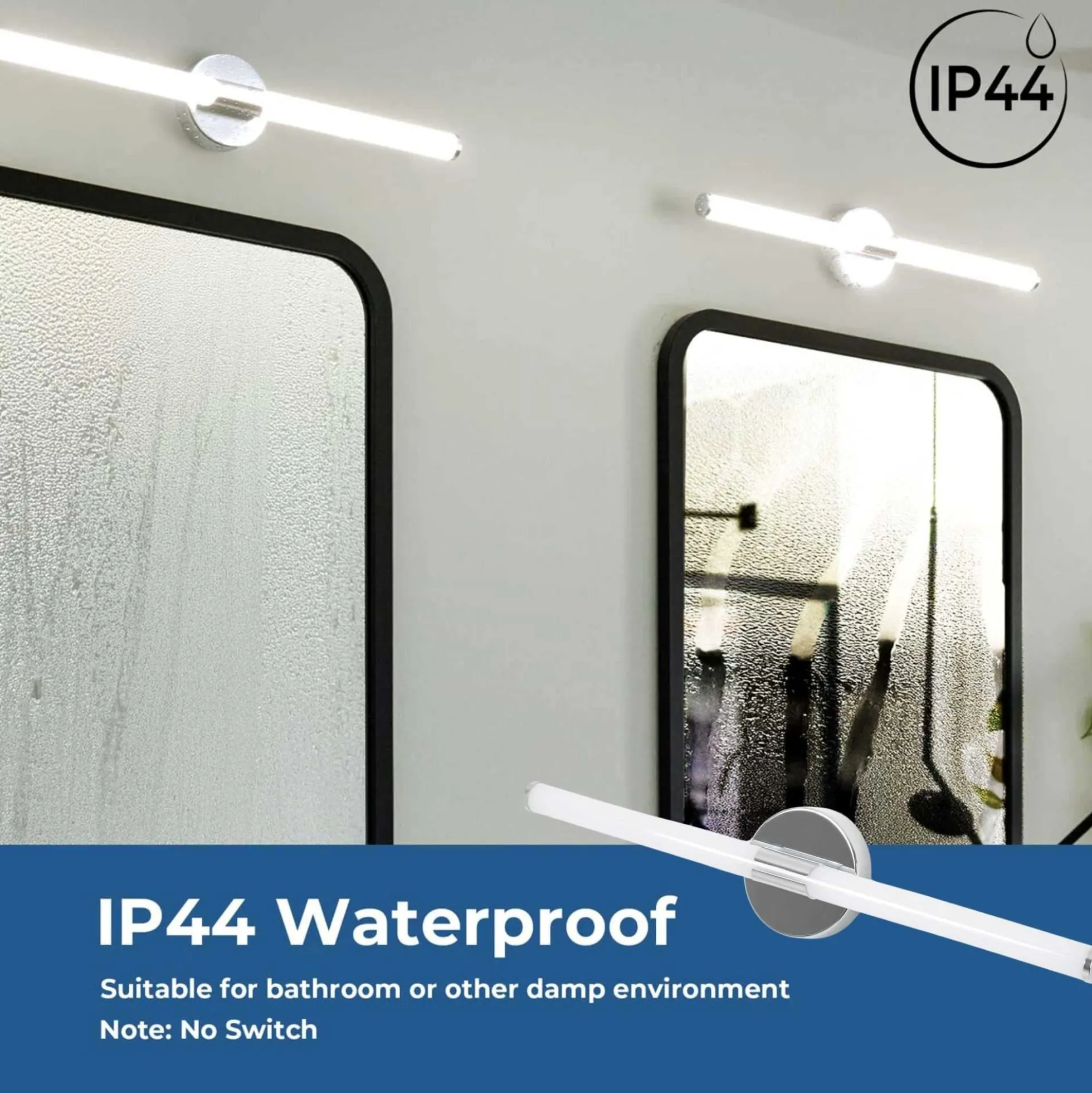 Aplique LED tubular para baño - 8W - 720lm - IP44 - 60cm