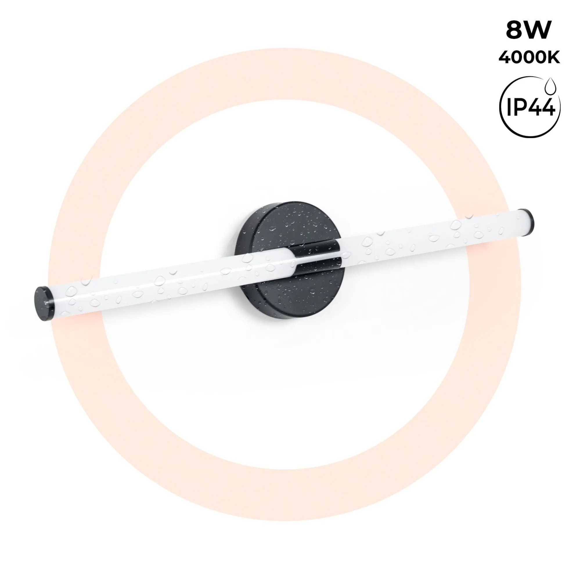 Aplique LED tubular para baño - 8W - 720lm - IP44 - 60cm