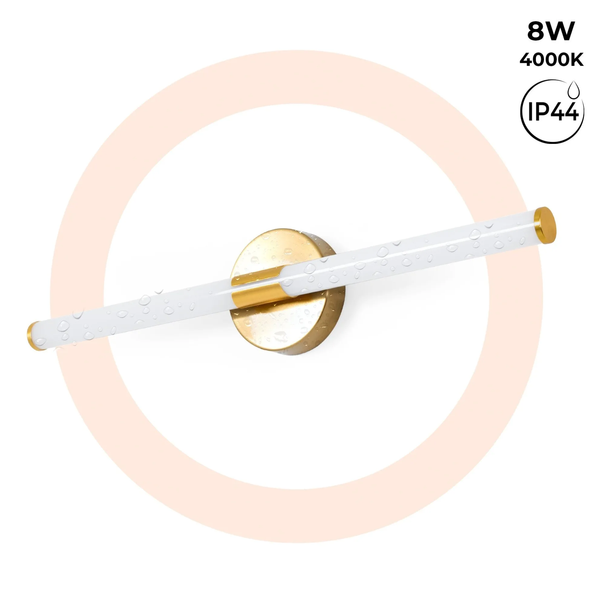 Aplique LED tubular para baño - 8W - 720lm - IP44 - 60cm