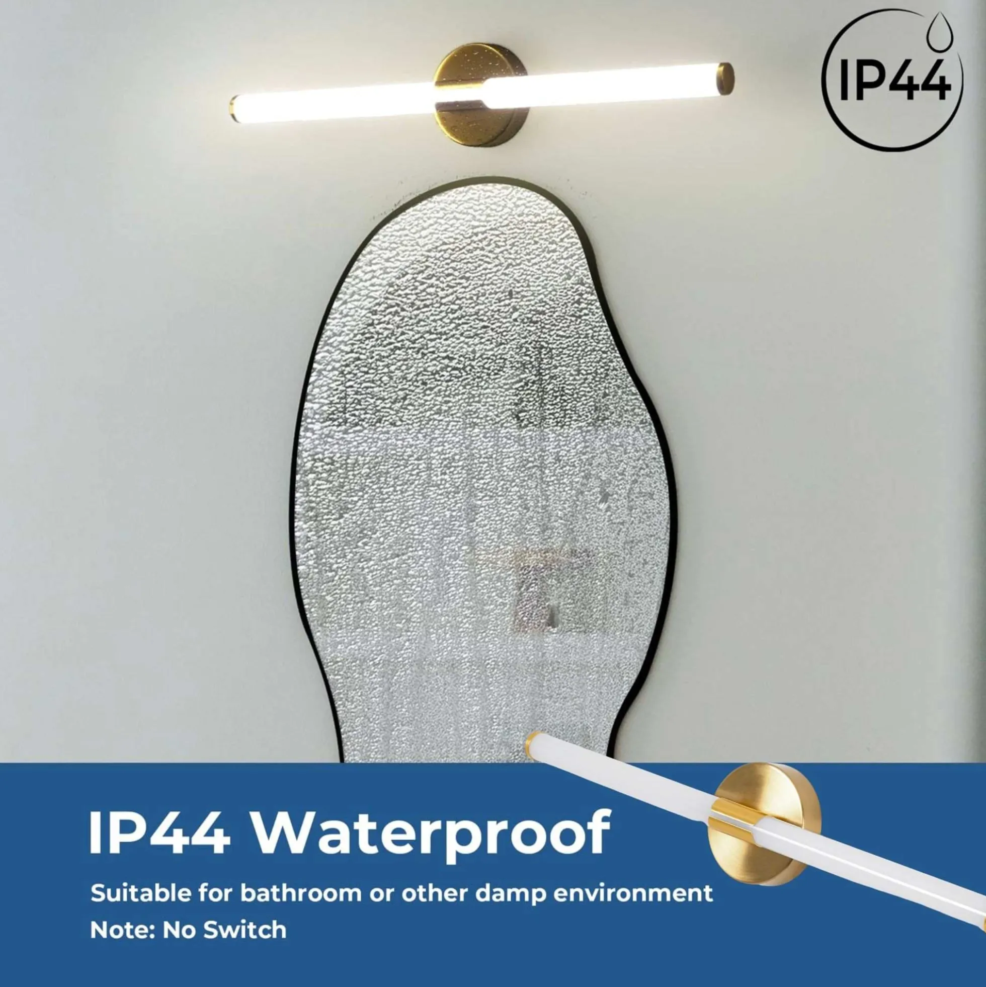 Aplique LED tubular para baño - 8W - 720lm - IP44 - 60cm