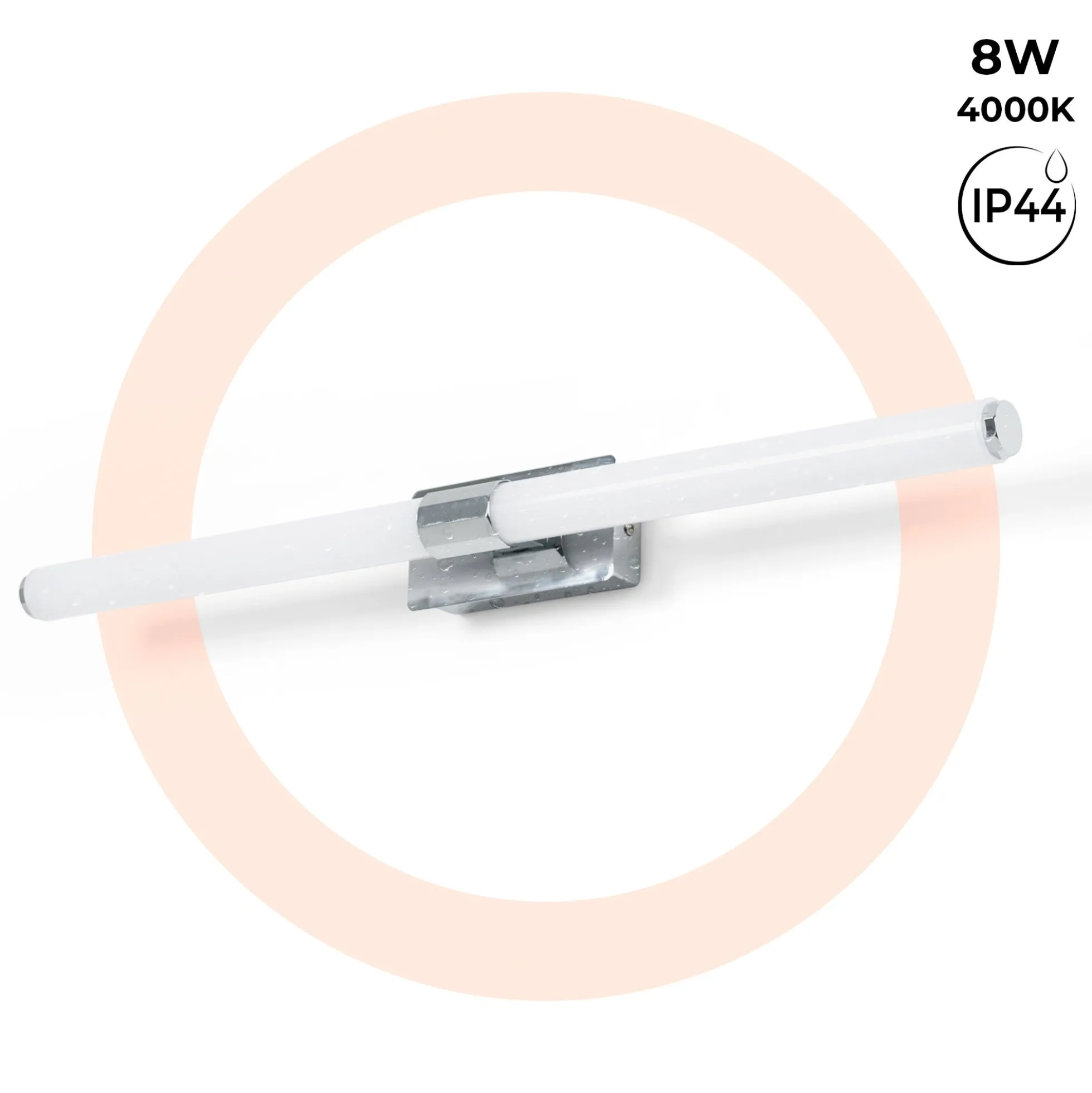 Aplique LED tubular para baño - 8W - IP44 - 60cm