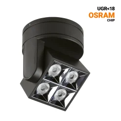 Aplique techo LED cuadrado orientable 8W - CCT - UGR18 - Chip OSRAM - Driver KGP