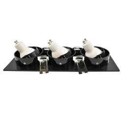 Aro downlight basculante para tres bombillas GU10/MR16 - Corte 75 x 235 mm