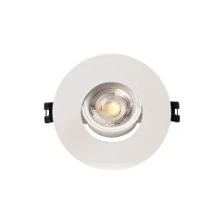 Aro downlight circular policarbonato basculante para bombilla GU10 / MR16 - Corte Ø75 mm