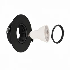 Aro downlight circular policarbonato basculante para bombilla GU10 / MR16 - Corte Ø75 mm